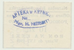 10 zloty 1949, Krynica, Voucher for Medicines, Winter Aid 1948/49
