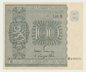 Finlande, 100 marks 1945, ser. B