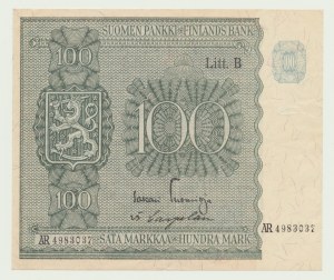 Finlandia, 100 marchi 1945, ser. B