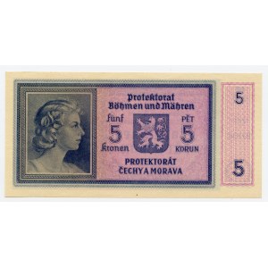 Protectorat de Bohême et de Moravie, 5 couronnes (1940)