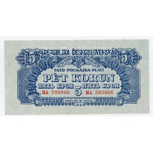 Tschechoslowakei, 5 Kronen 1944, MODELL