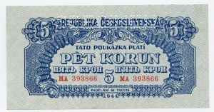 Tchécoslovaquie, 5 couronnes 1944, MODÈLE