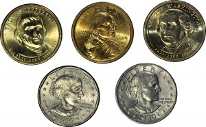 USA, $1, set di 5 pezzi