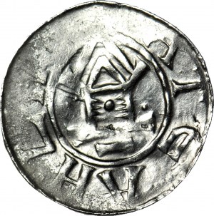 Otto and Adelaide 983-1002, denarius with shrine, around the cross the inscription ODDO