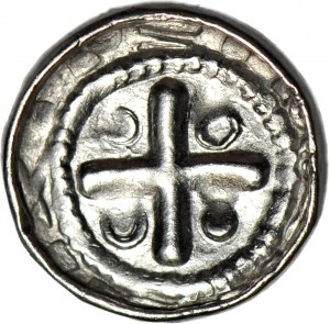 Cross denarius 11th century, cross with balls/cross, EXCEPTIONAL
