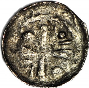 R-, Ladislao I Herman 1081-1102, Denario, Wrocław, testa di San Giovanni