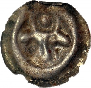 R-, Mściwój II 1266-1294, Gdaňsk, Brakteat, Býčí hlava