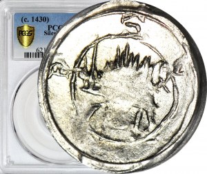 R-, Duchy of Swidnica, Z. Luxembourg, Halerz ca. 1430 DZIK, R3, mint.