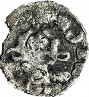 RR- Casimir le Grand 1333-1370, Denier de Poznań, Tête de taureau R7
