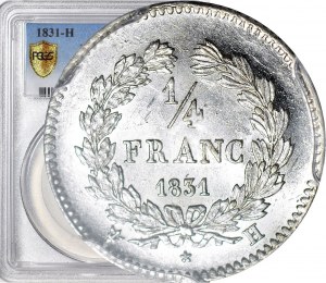 France, Louis-Philippe I, 1/4 franc 1831 H, La Rochelle