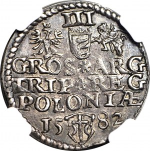 R-, Stefan Batory, Trojak 1582, Olkusz, STEPHA, schön