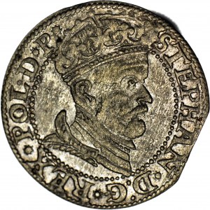 Stefan Batory, Pfennig 1578, Danzig, Sterne in der Legende, R2