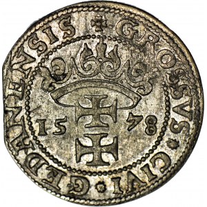 Stefan Batory, Grosz 1578, Gdańsk, gwiazdki w legendzie, R2