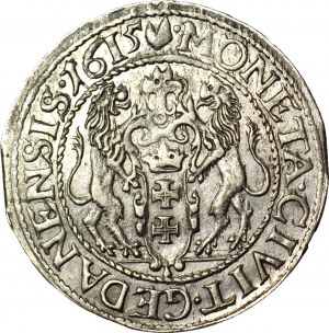 R-, Sigismondo III Vasa, Ort 1615, Danzica, scudo gotico, coniato