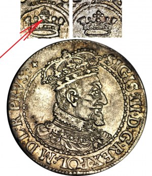 RRR-, Sigismond III Vasa, Ort 1618, Gdansk, CROIX SIGNÉE, très rare