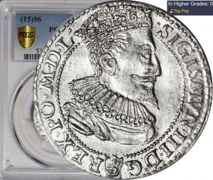 Žigmund III Vasa, šesťpence 1596, Malbork, nádherný