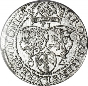 Zikmund III Vasa, šestipence 1596, Malbork, nádherný