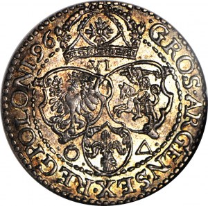 Žigmund III Vaza, šesťpence 1596, Malbork, razené
