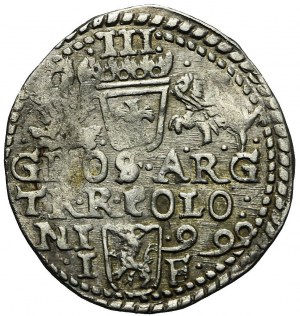 RR-, Zygmunt III Waza, Trojak Olkusz, 999, błąd w dacie