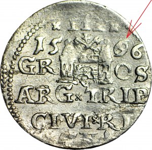 RRR-, Sigismund III Vasa, Trojak 1586, Riga, seltenste Sorte