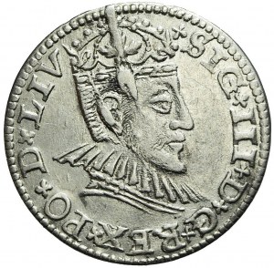 Zygmunt III Waza, Trojak 1591, Ryga, ciekawy