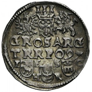 Zygmunt III Waza, Trojak 1597, Bydgoszcz, napis w dwóch wierszach