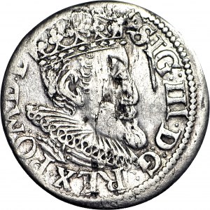 R-, Sigismond III Vasa, Trojak 1619, Riga, AVEC LIS, T.3 mk, rare