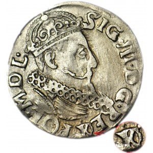 RR-, Zygmunt III Waza, Trojak 1621, Kraków, REG przebite na REX
