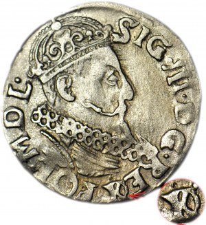 RR-, Zygmunt III Waza, Trojak 1621, Kraków, REG przebite na REX