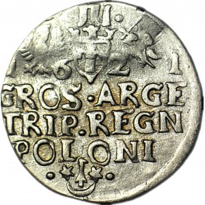 RR-, Zygmunt III Waza, Trojak 1621, Kraków, REG przebite na REX