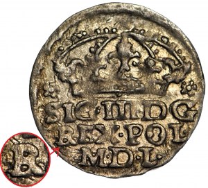 RRR-, Sigismund III Vasa, Pfennig 1624, Bromberg, durchbrochene SEX auf REX, nicht gelistet