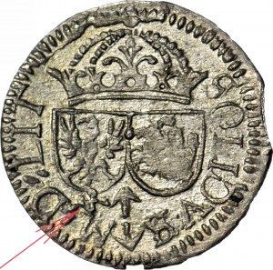 RR-, Žigmund III Vasa, Shelly 1614, Vilnius, trojlístok pod erbom, vzácny