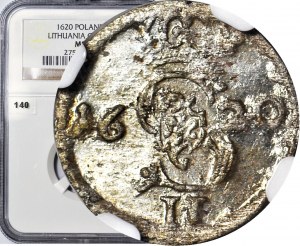 Sigismond III Vasa, Deux dollars 1620, Vilnius, couronne étroite, monnayé