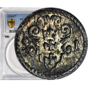 R-, Zygmunt III Waza, Denar 1591, Gdańsk, rzadki rocznik