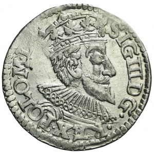 R, Zygmunt III Waza, Trojak 1593, Olkusz, ruszt z lewej, rzadki