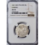 RRR-, Jan Kazimierz, Szóstak 1661 GBA Lwów, BRAK NOMINAŁU, R8