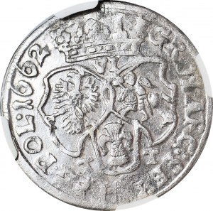 Jan II Kazimír, šestipence 1662 TT, Bydgoszcz, raženo