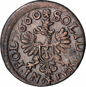 Jan Kazimierz, Shilling de la Couronne 1660, Cracovie, exceptionnellement bien frappé