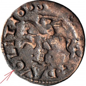RRR-, Jan Kazimierz, Szeląg litewski 1663, Oliwa, DVO zamiast DVC, nienotowany