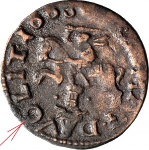 RRR-, John Casimir, shilling lituanien 1663, Oliva, DVO au lieu de DVC, non listé