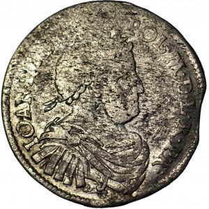 R-, Jan III Sobieski, Ort 1677, Bydgoszcz, S-B, 6 długich pasów, ładny