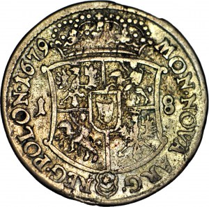 RR-, Jan III Sobieski, Ort 1679, annata rara, R4, rovescio 180 gradi