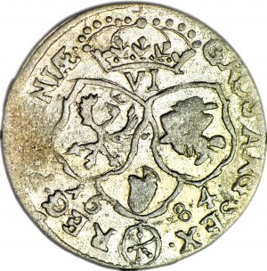 RRR-, John III Sobieski, Sixpence 1684, contrefaçon d'époque, 3ème exemplaire connu