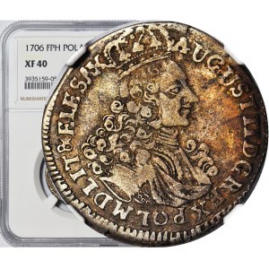 RRR-, August II Mocny, Szóstak Moskwa 1706 EPH*, błędny nominał IV, ekstremalnie rzadki