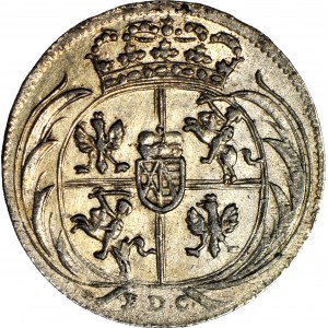 RRR-, August III Sas, 1/24 talara 1754 EDC, kwiatki przy nominale, PRÓBA?, nienotowana