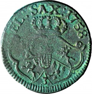 R-, Auguste III Sas, Penny 1758 - numéro 3