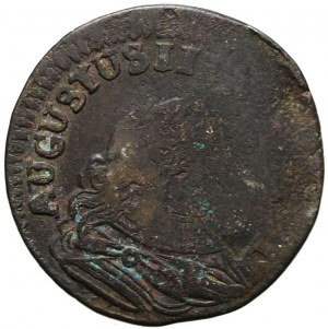 Countermark on penny of August III Sas 1755, star, rare