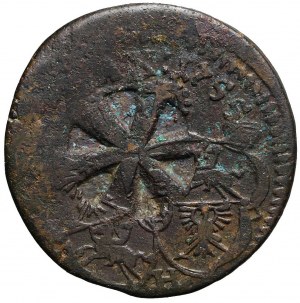 Countermark on penny of August III Sas 1755, star, rare