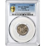 R-, August III Sas, Trojak 1755, Gdańsk, R2, menniczy