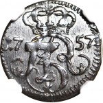 R-, August III, Szeląg 1757 Gdańsk